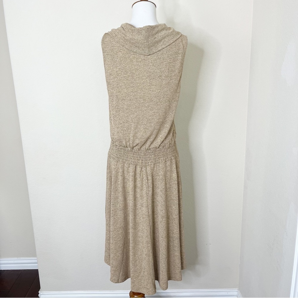 Soft Surroundings Kerry Knit Sleeveless Cowl Neck Tan Dress - Picture 8 of 13